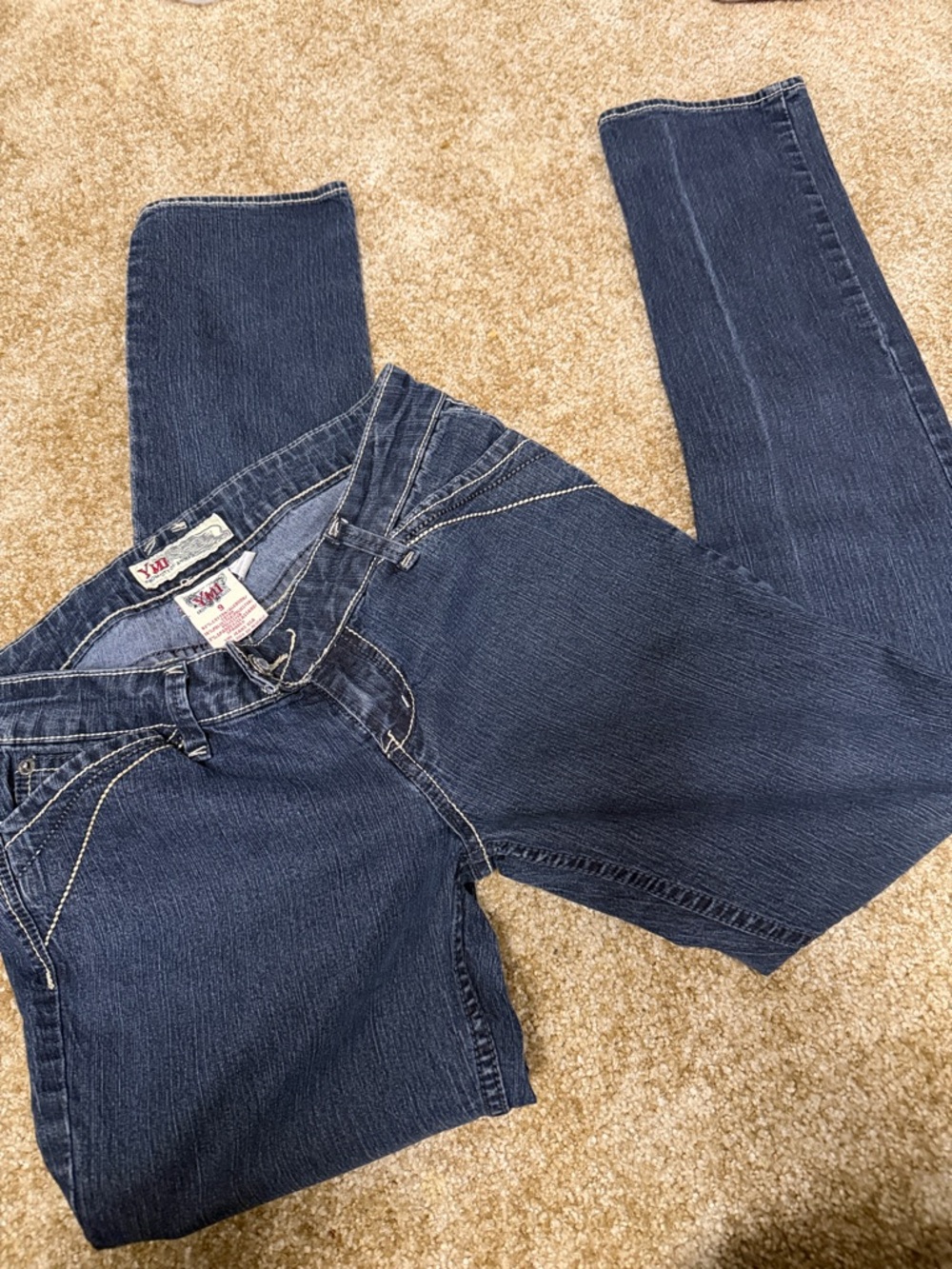 Women’s Dark Blue Skinny Jeans with Contrast Stitching